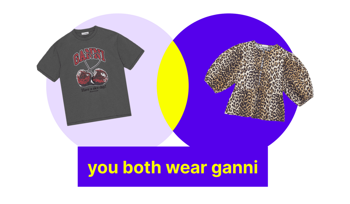 Venn diagram showing that you and another person both wear Ganni